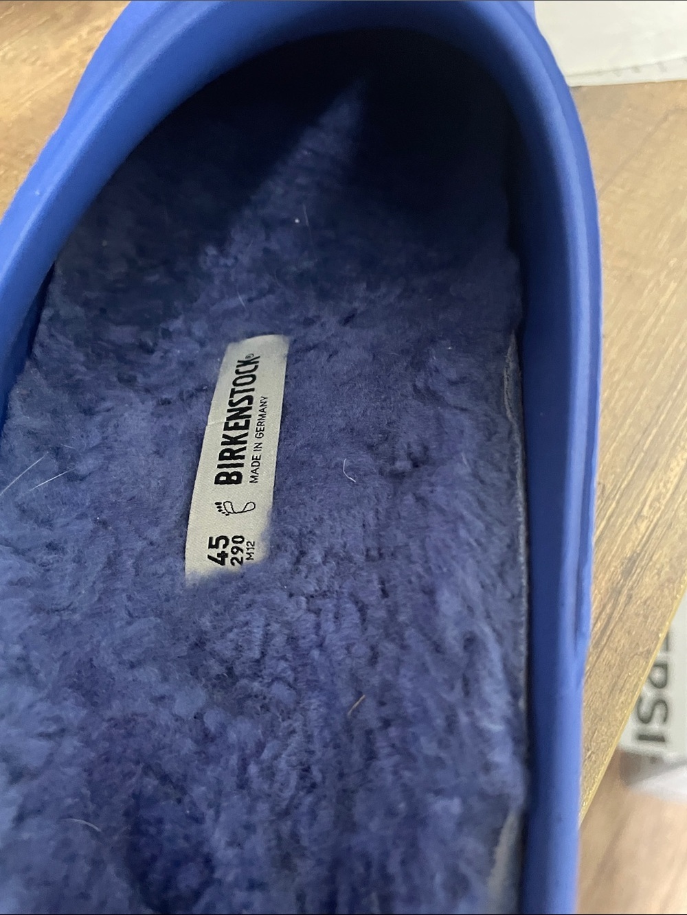 Birkenstock Blue Fleece-Lined Clogs - Picture 7 of 9